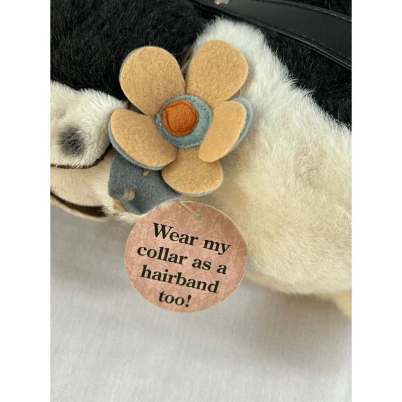 Puppy At Heart Boston Terrier Plush Puppy Purse, Black/White, NWT, Handle - Picture 8 of 9